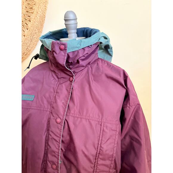 Vintage Columbia Long’s Peak 3-in-1 Parka Purple Teal Fleece Liner Women’s M - Picture 2 of 8
